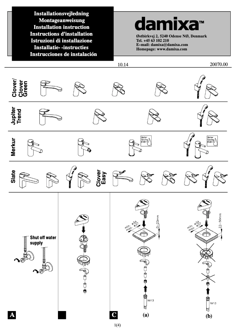 Page n°1 - Manuel utilisateur Damixa 6585700