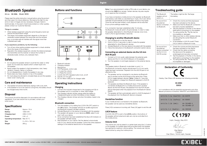 Image de la première page du manuel de l'appareil BX55