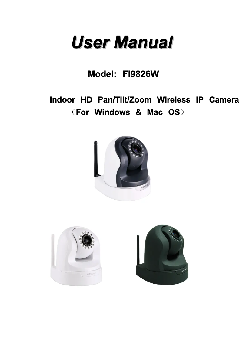 Page n°1 - Manuel utilisateur Foscam FI9826WW