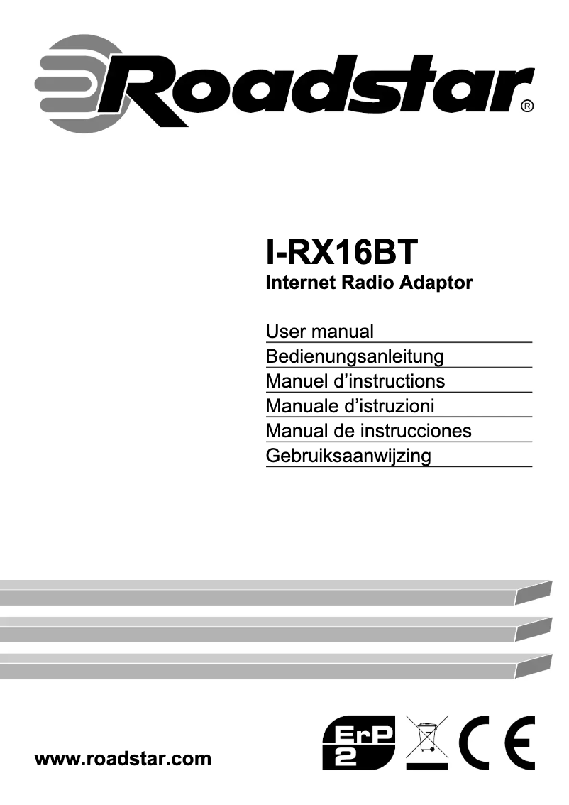 Página 1 del manual Manual de usuario Roadstar I-RX16BT