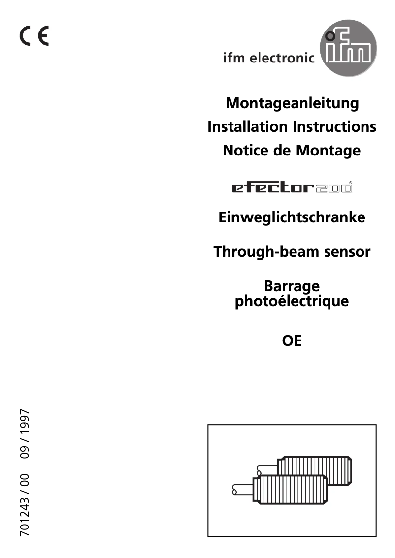 Page 1 de la notice Manuel utilisateur IFM OE0002