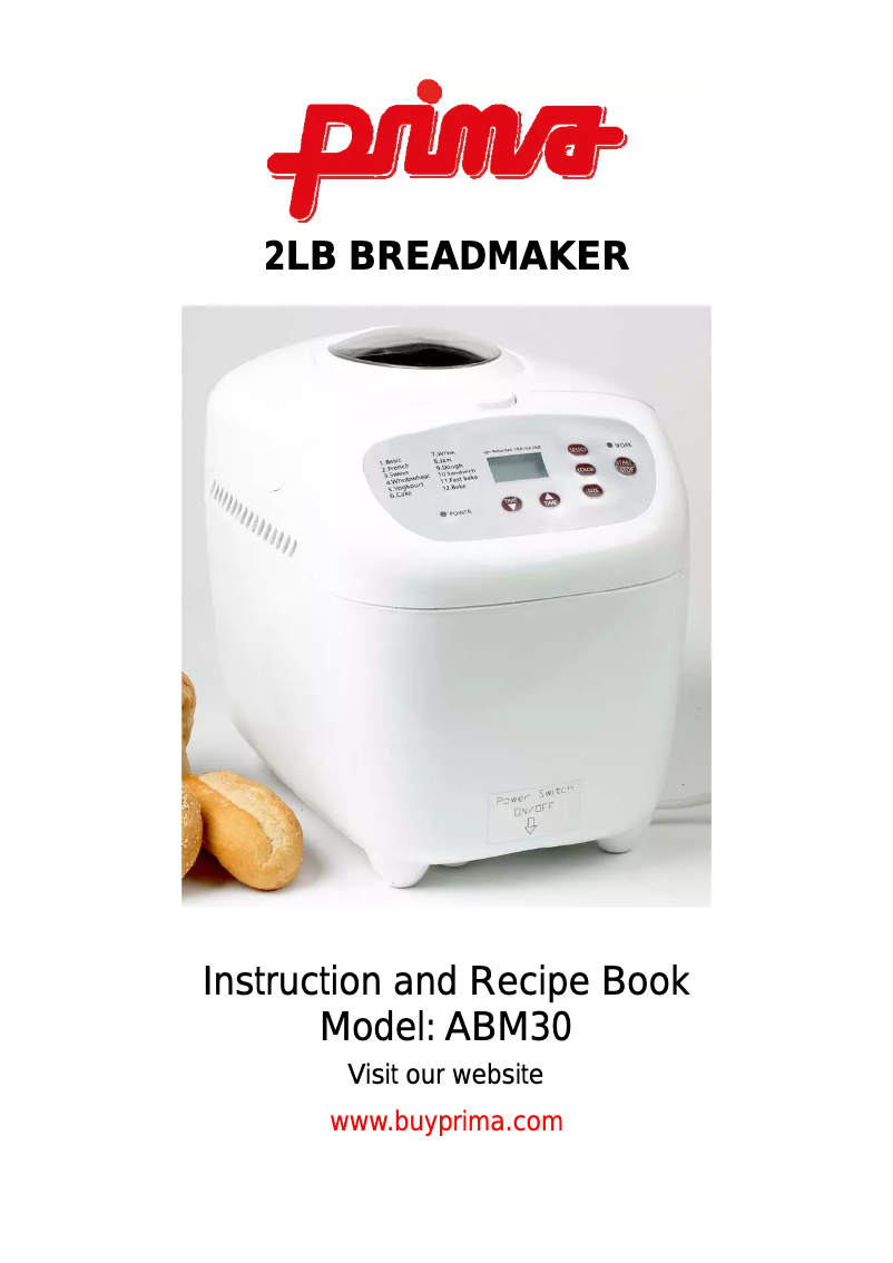 Page n°1 - Manuel utilisateur Prima ABM30