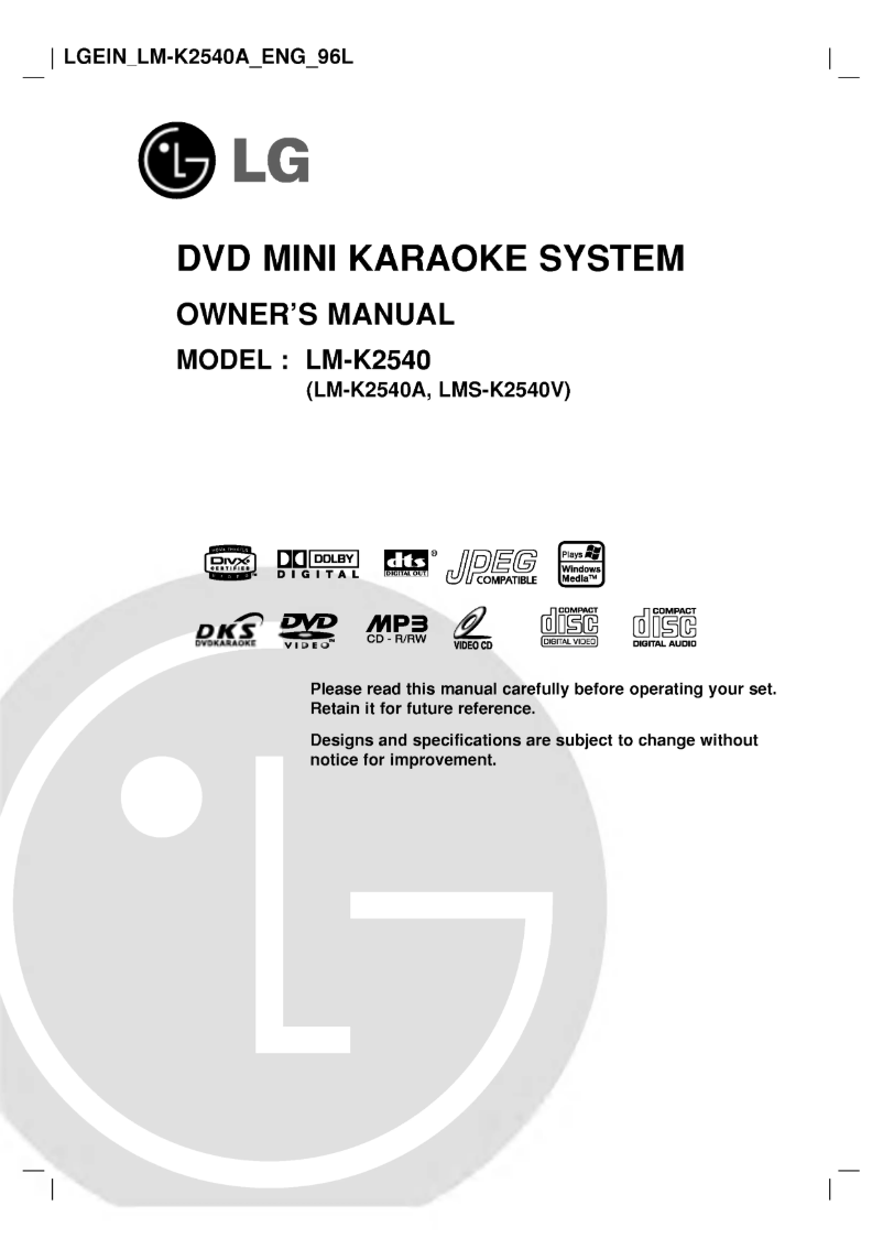 Page 1 of the manual User Manual LG LM-K2540A