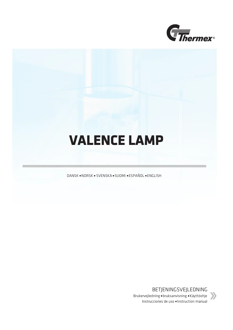 Page 1 de la notice Manuel utilisateur Thermex Valence Lamp