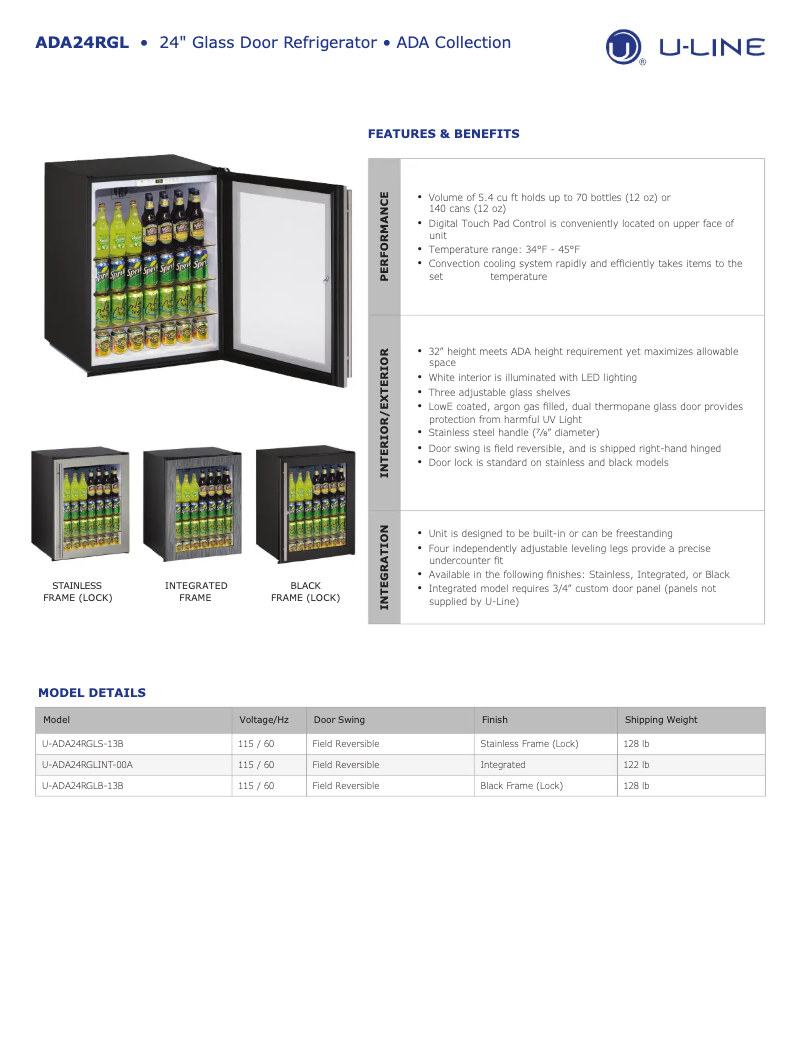 Image de la première page du manuel de l'appareil U-ADA24RGL