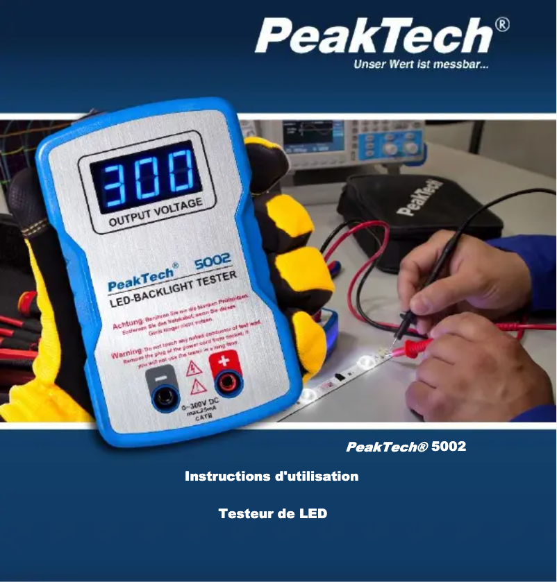 Page 1 de la notice Manuel utilisateur PeakTech 5002