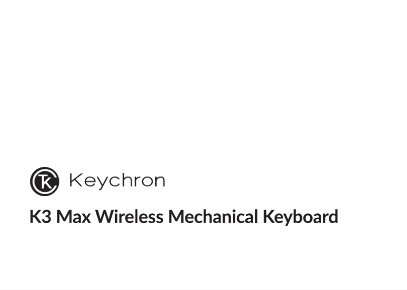 Image de la première page du manuel de l'appareil K3 Max