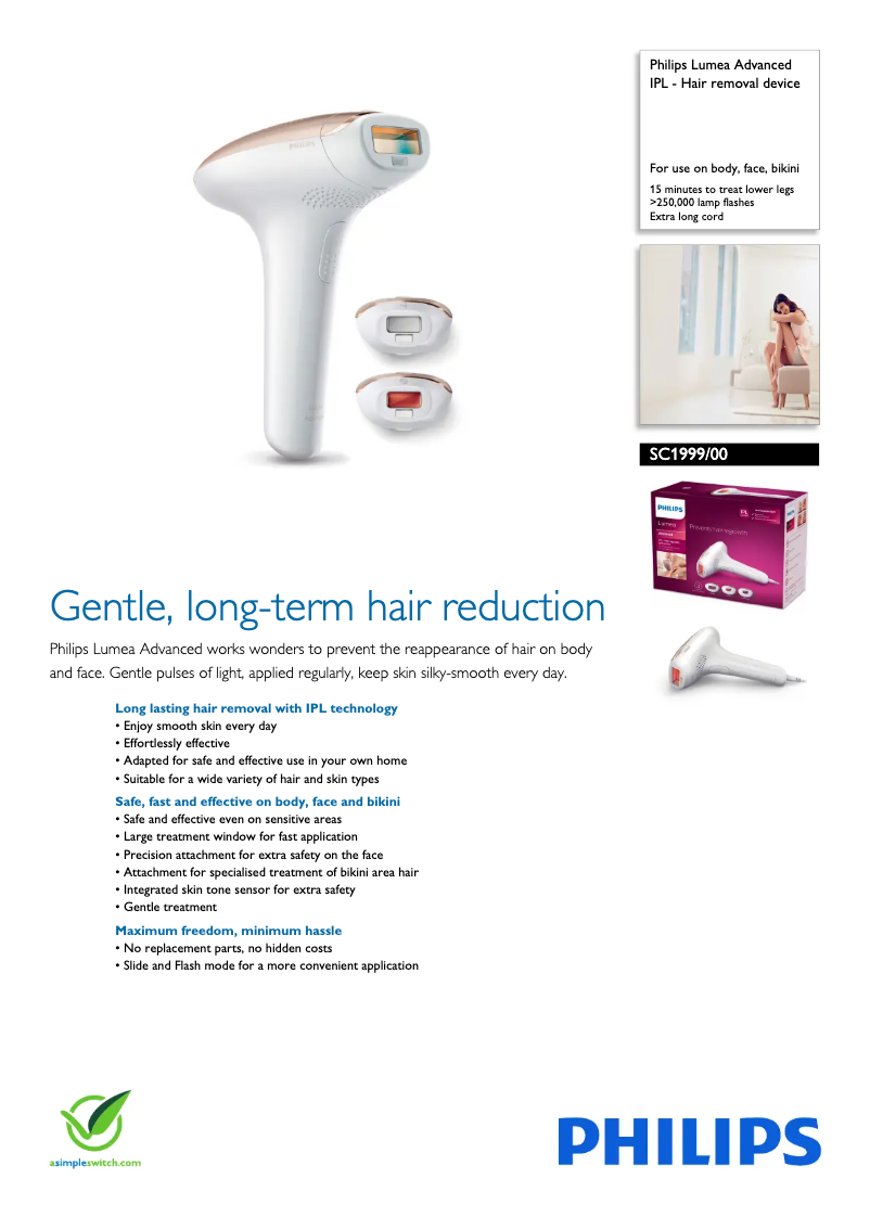 Image de la première page du manuel de l'appareil Lumea Advanced SC1999