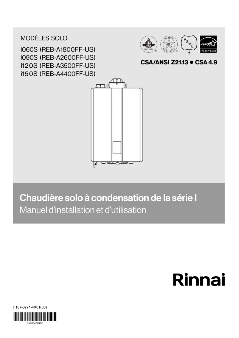 Página 1 del manual Guía de instalación Rinnai i120SN