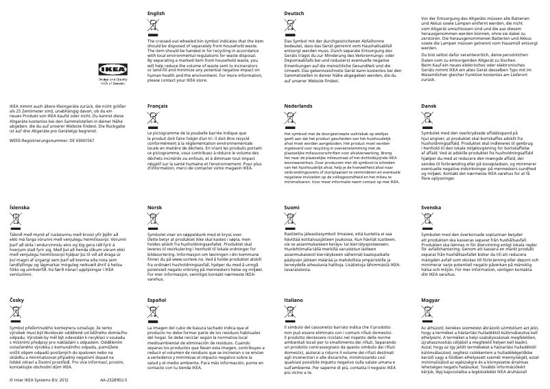 Page 1 de la notice Manuel utilisateur Ikea MÖRKRÄDD 403.501.24