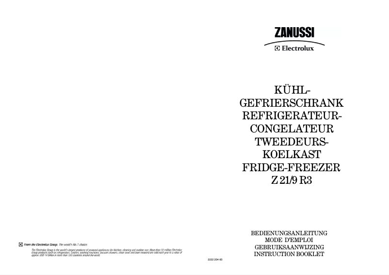 Image de la première page du manuel de l'appareil Z21/9R3
