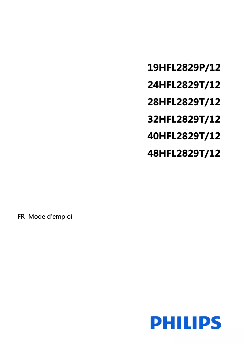 Image de la première page du manuel de l'appareil 28HFL2829T