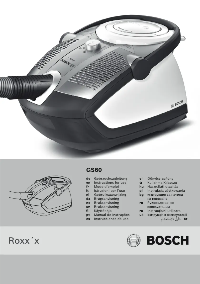 Page 1 de la notice Manuel utilisateur Bosch Roxx'x BGS6PRO1