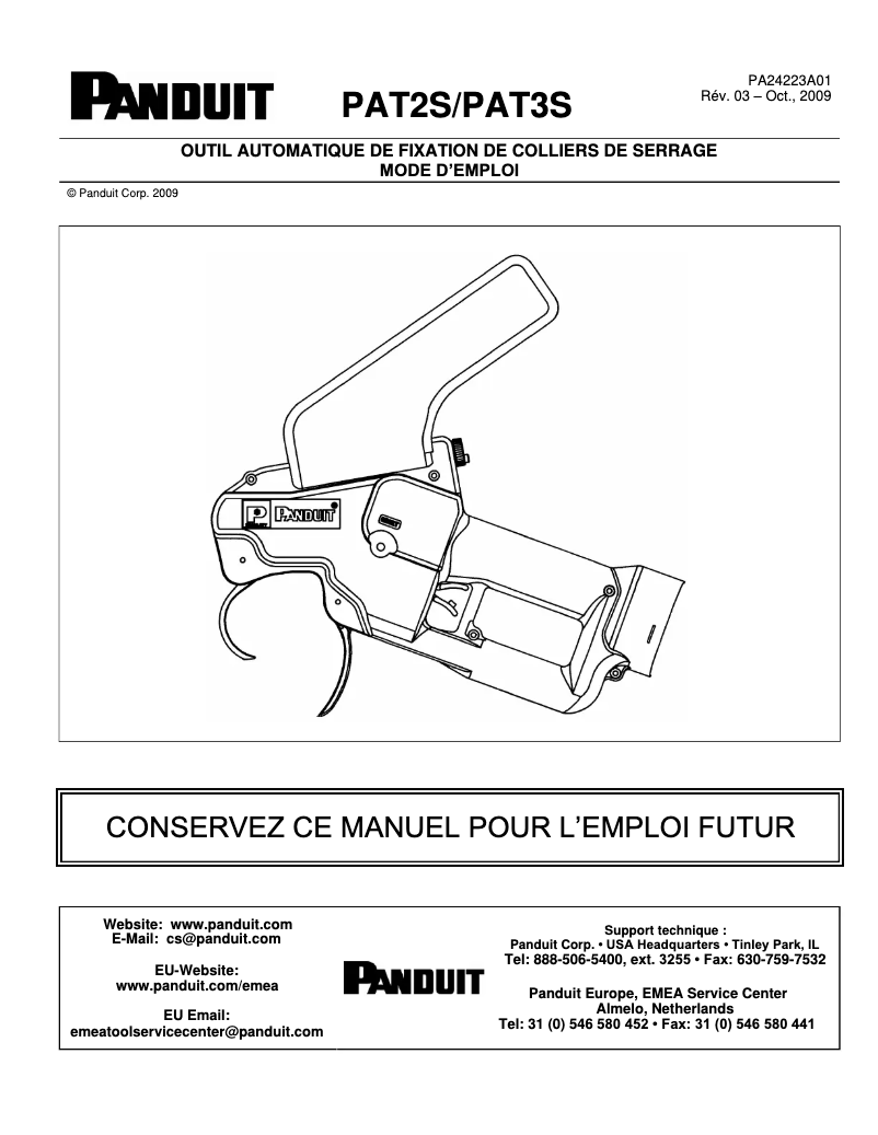 Página 1 del manual Manual de usuario Panduit PAT2S