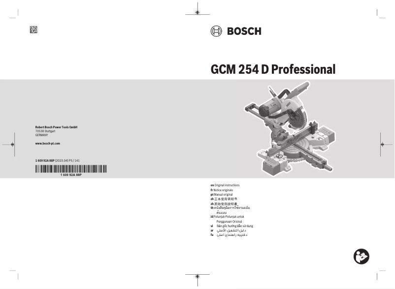 Page 1 de la notice Manuel utilisateur Bosch GCM 254 D Professional