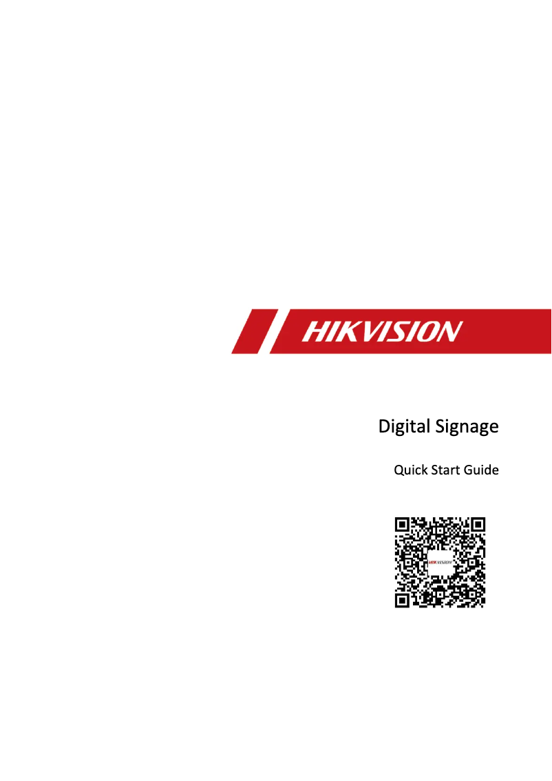 Page n°1 - Guide de démarrage rapide Hikvision DS-D6032FN-B