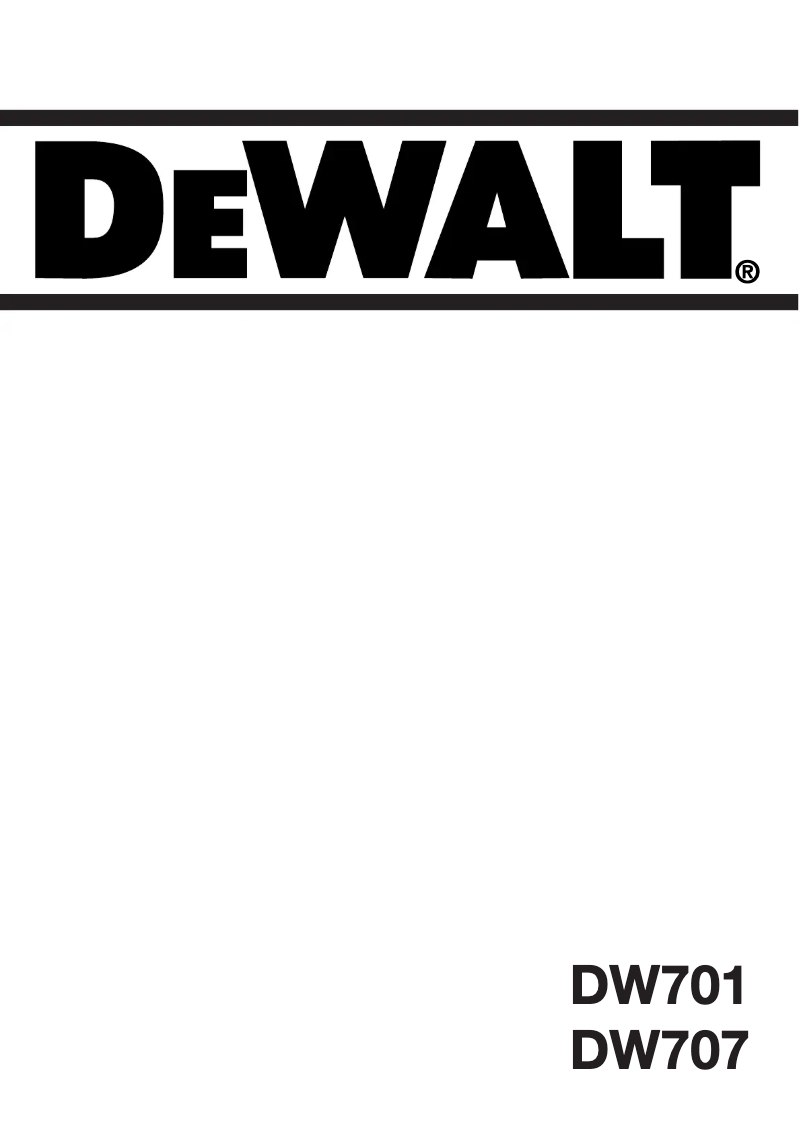 Page 1 de la notice Manuel utilisateur DeWalt DW707