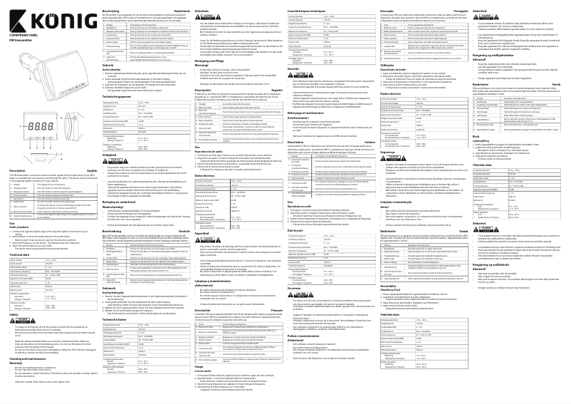 Page 1 de la notice Manuel utilisateur Konig CSFMTRANS100BL