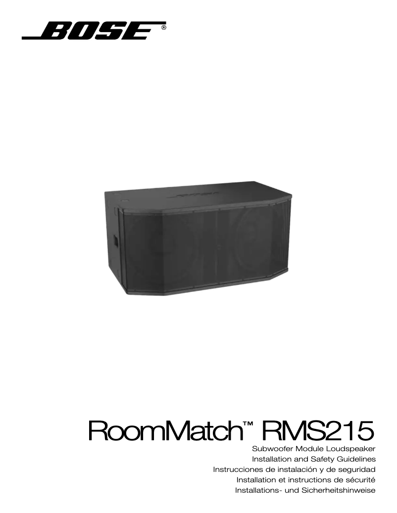 Page n°1 - Manuel utilisateur Bose RoomMatch