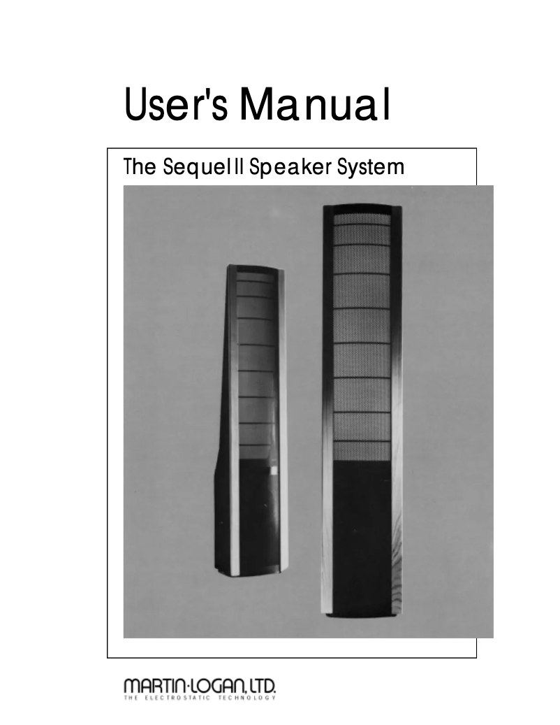 Image de la première page du manuel de l'appareil Sequel II