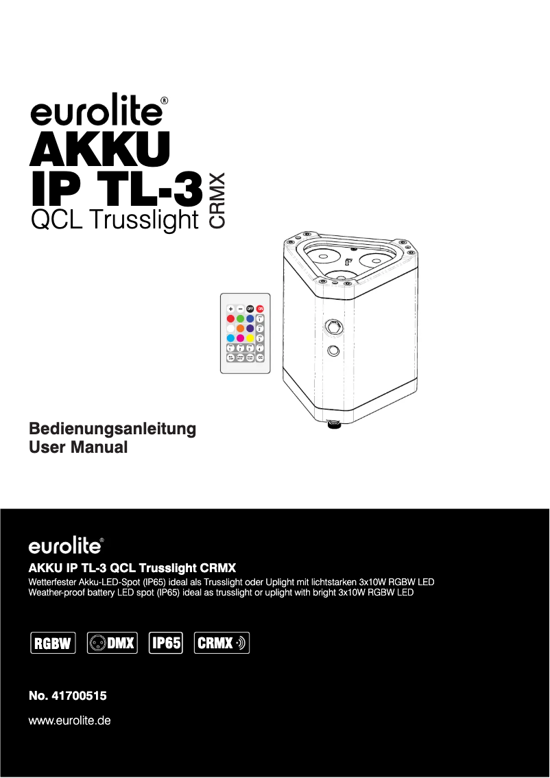 Image de la première page du manuel de l'appareil AKKU TL-3 QCL