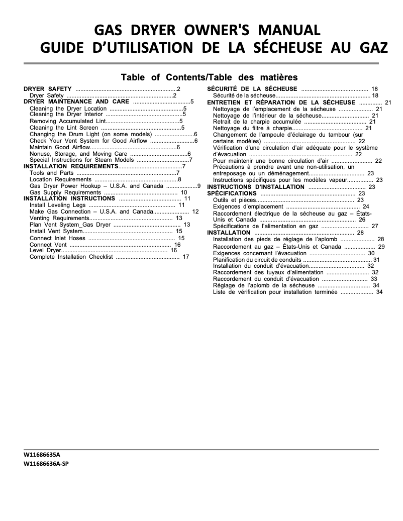 Page n°1 - Manuel utilisateur Whirlpool WGD500RLW