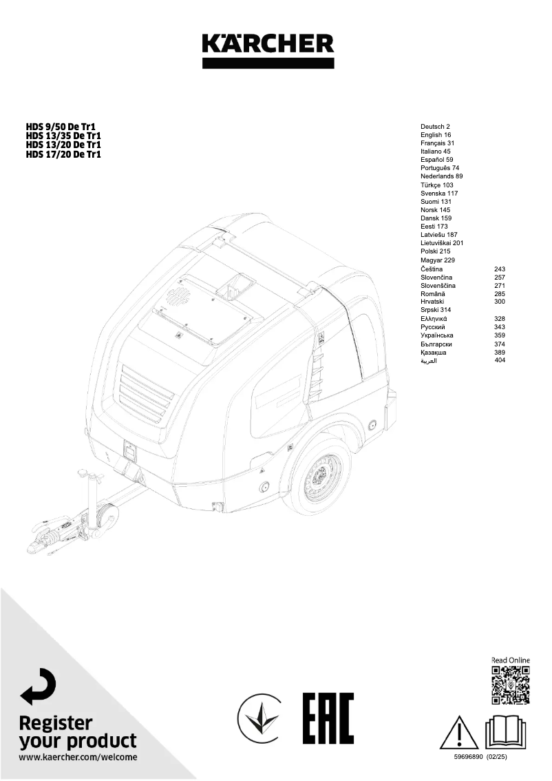 Page n°1 - Manuel utilisateur Kärcher HDS 13/35 De Tr1