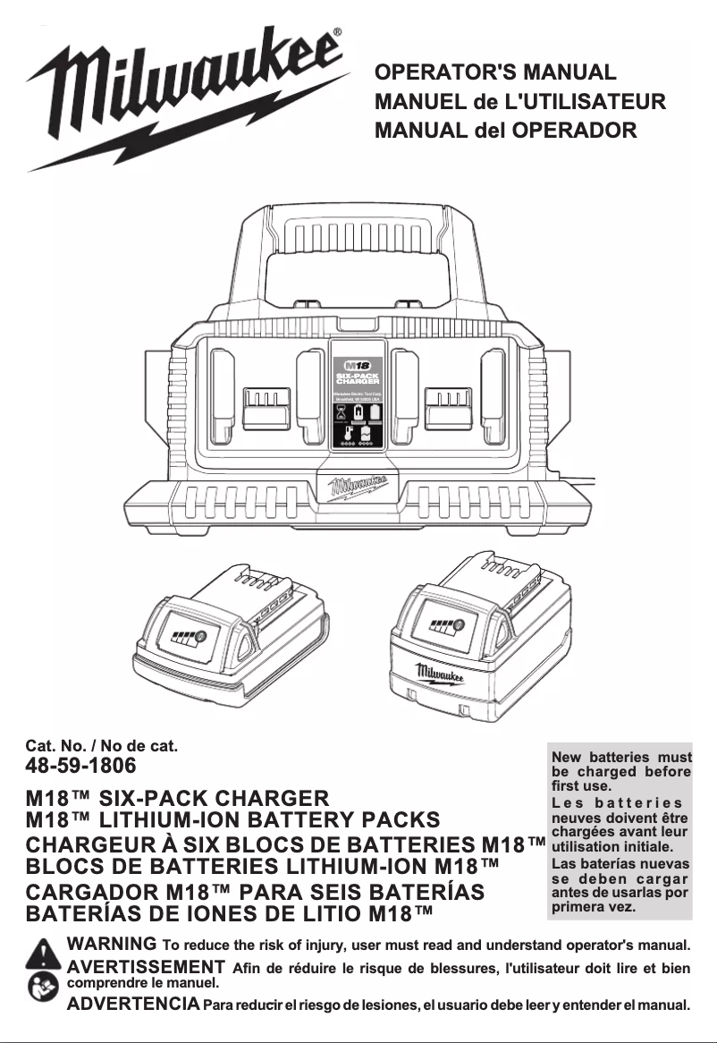 Page 1 de la notice Manuel utilisateur Milwaukee 48-59-1806