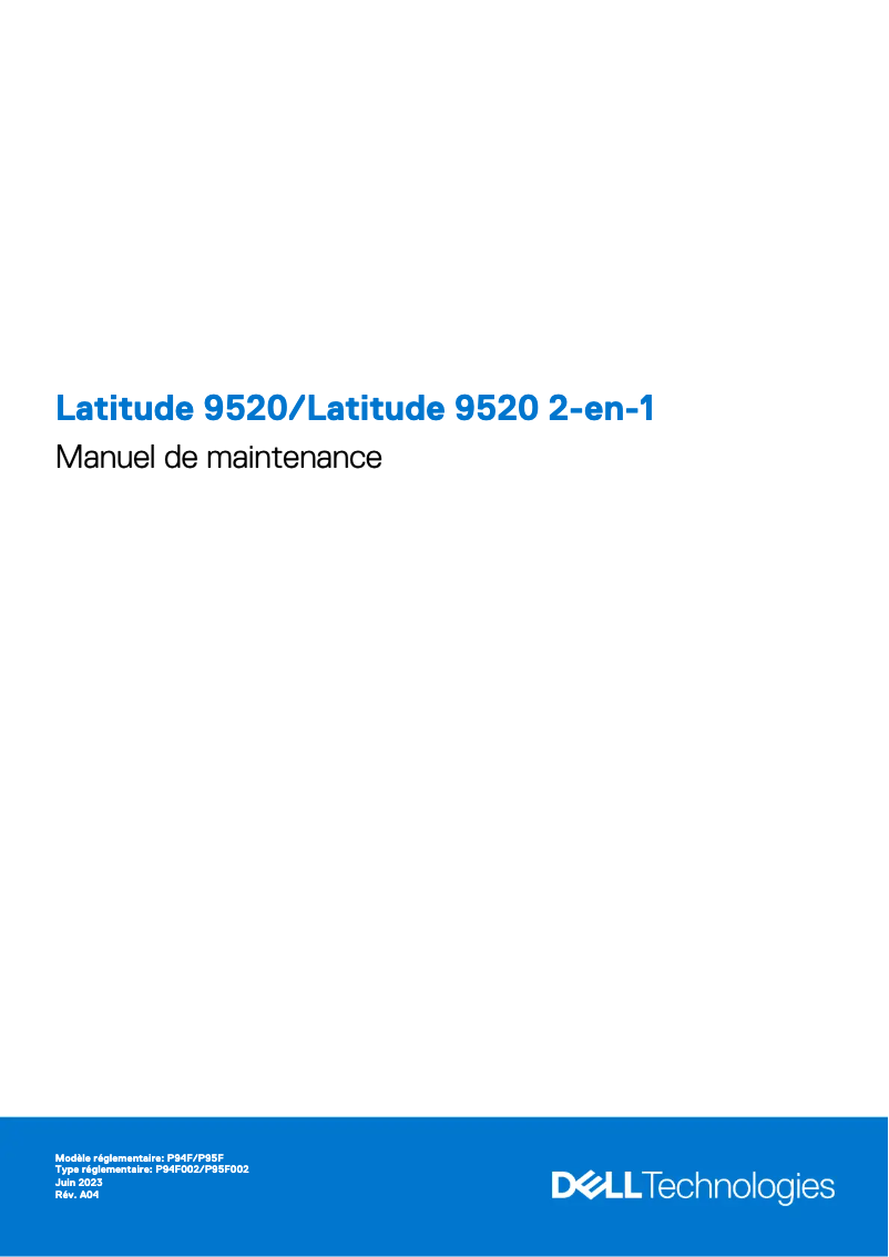 Image de la première page du manuel de l'appareil Latitude 9520