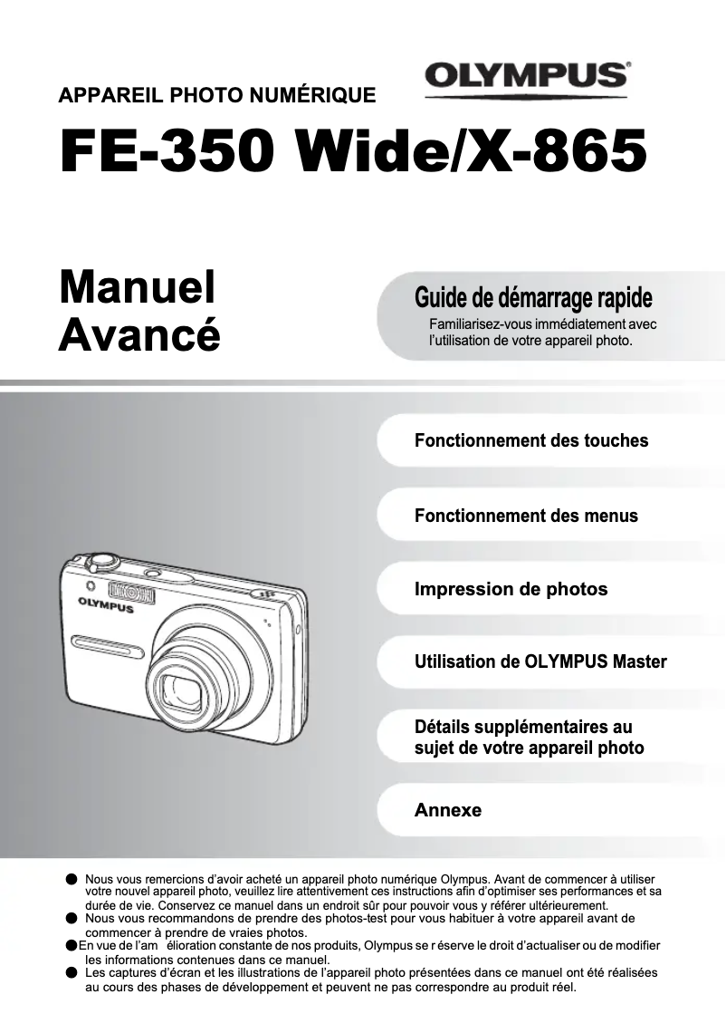 Imagen de la primera página del manual del dispositivo FE-350 Wide