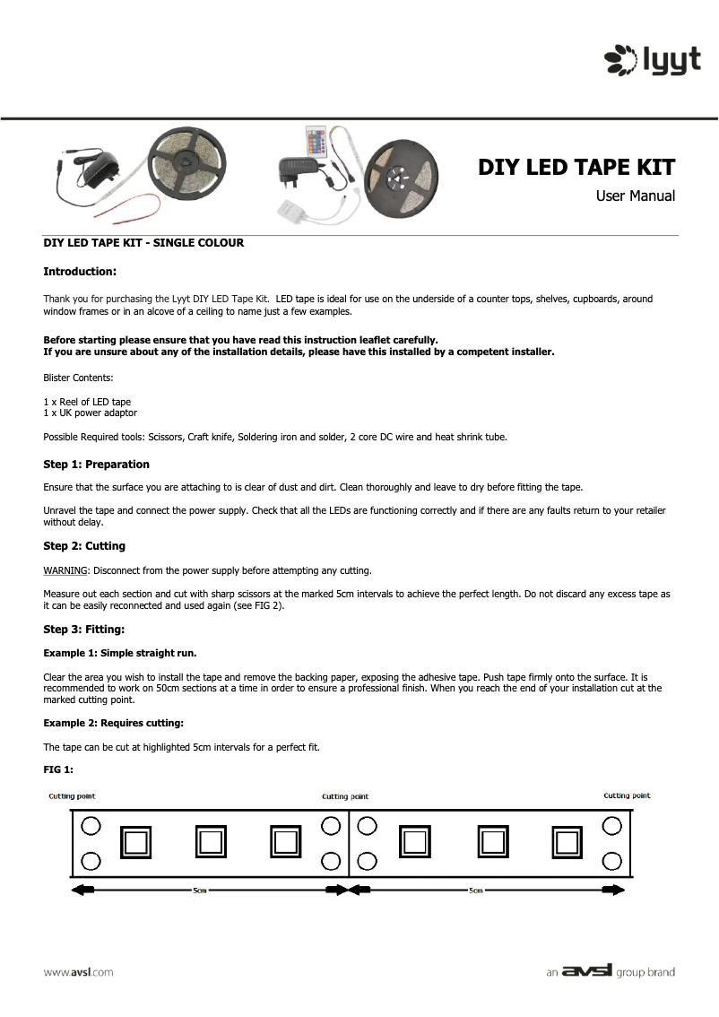 Page 1 de la notice Manuel utilisateur LYYT DIY-G60