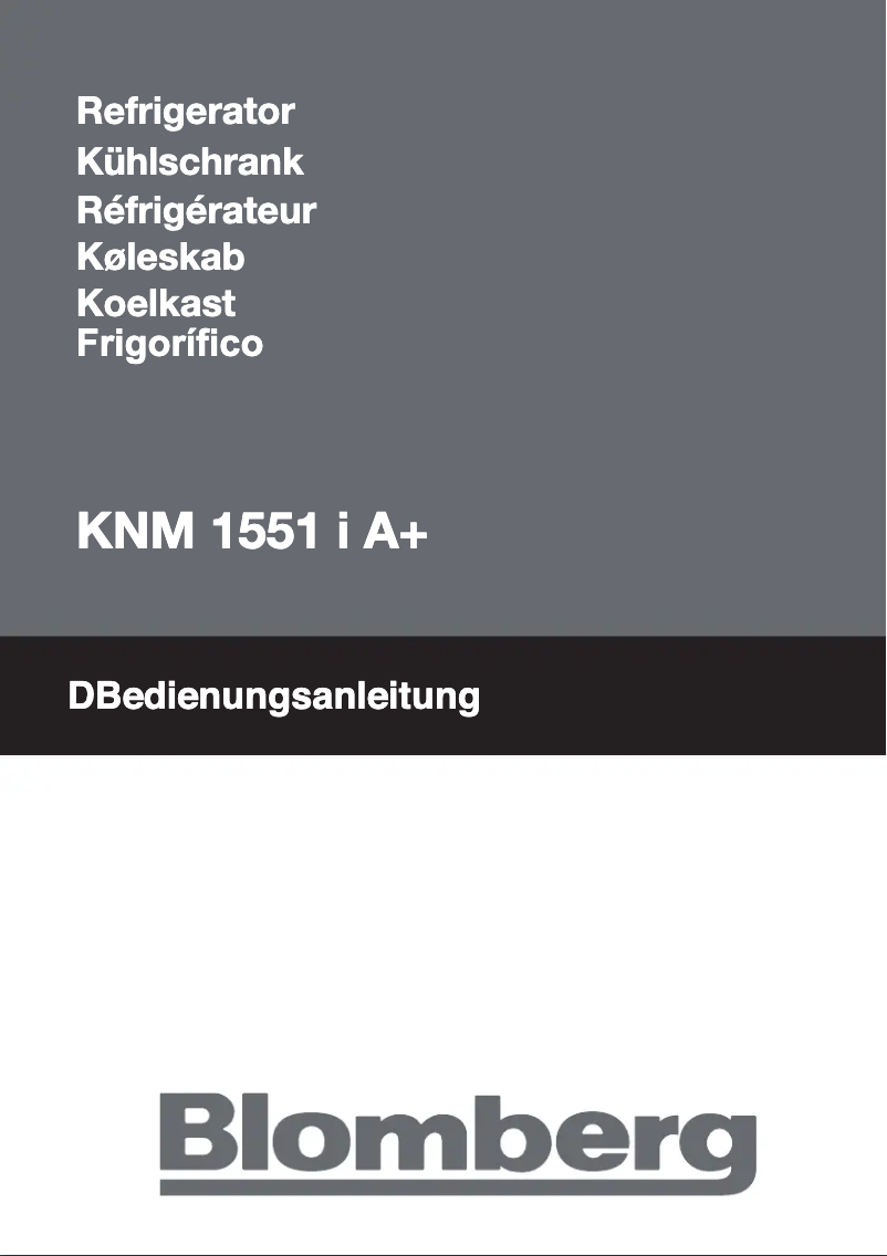 Page n°1 - Manuel utilisateur Blomberg KNM 1551 I A+
