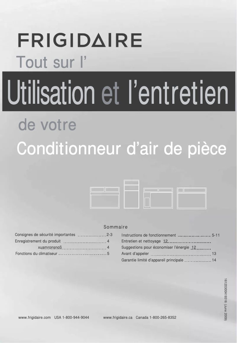 Image de la première page du manuel de l'appareil FFTA083WA1
