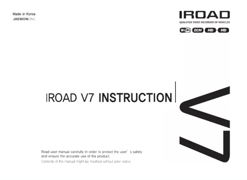 Page 1 de la notice Manuel utilisateur iRoad V7