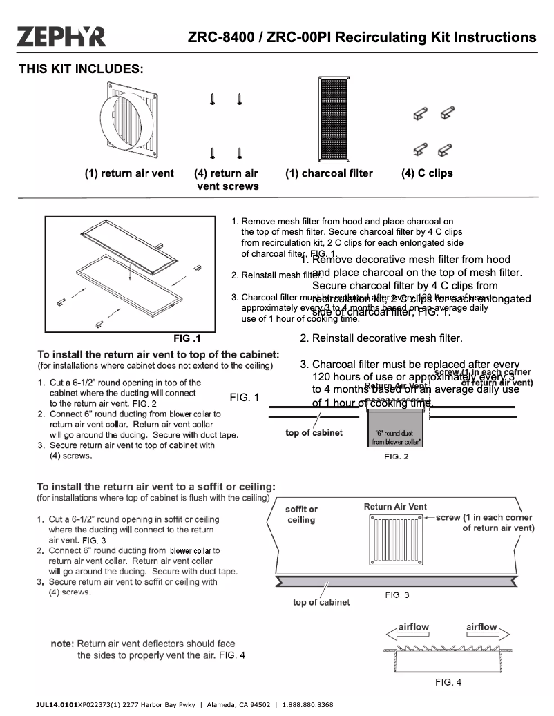 Page n°1 - Manuel utilisateur Zephyr ZPIE24AW
