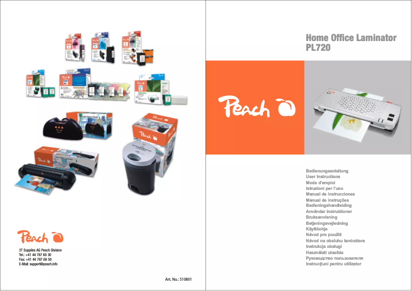 Page 1 de la notice Manuel utilisateur Peach PL720