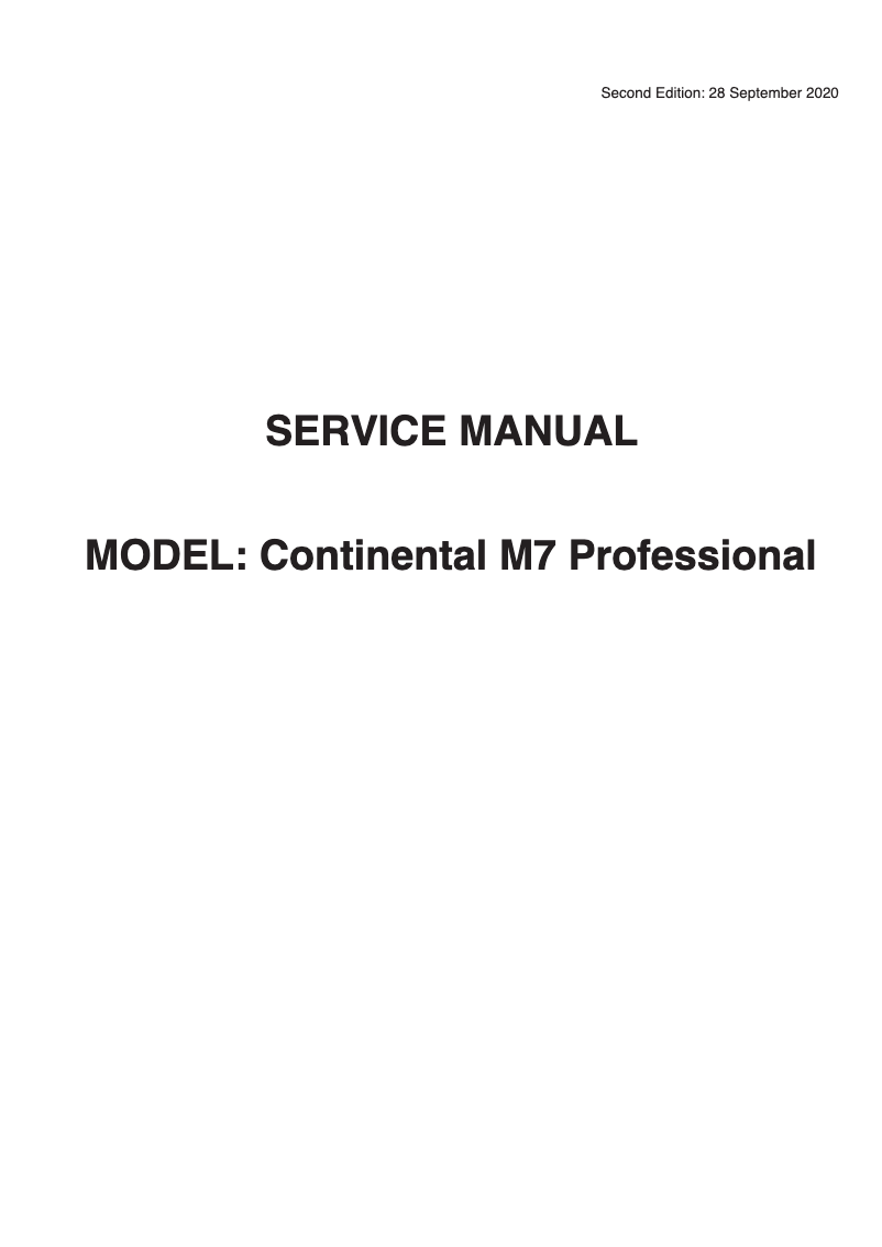 Image de la première page du manuel de l'appareil Continental M7 Professional