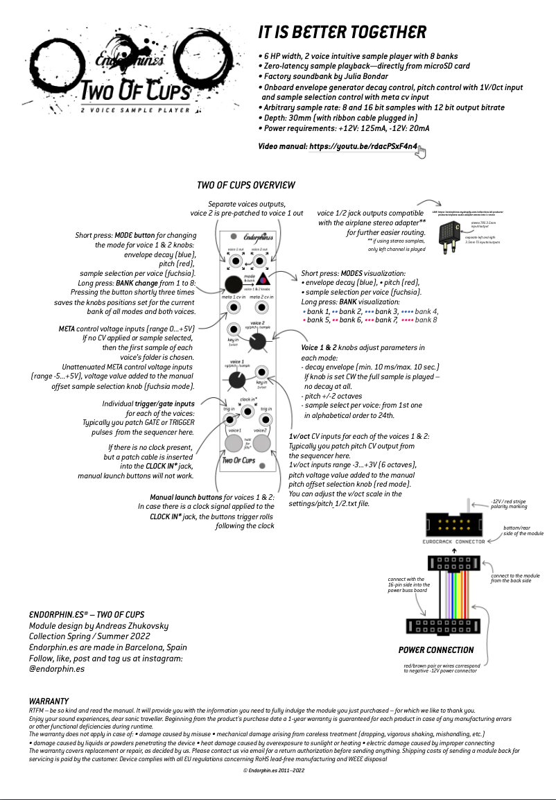 Imagen de la primera página del manual del dispositivo Two Of Cups