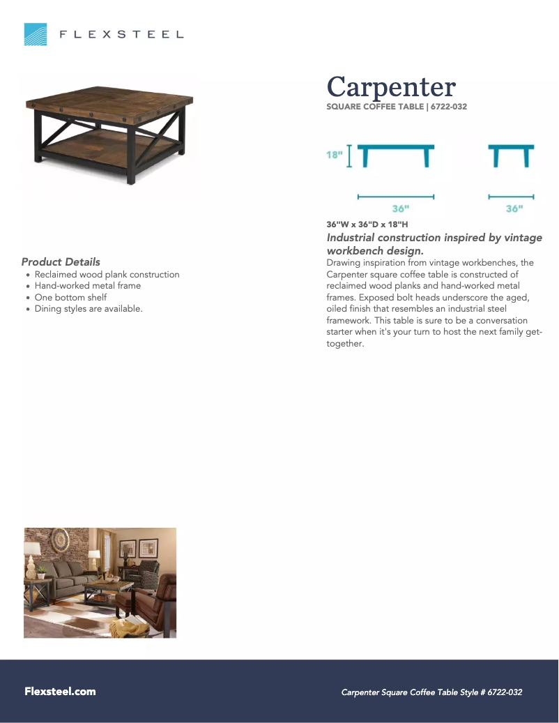 Page n°1 - Manuel utilisateur Flexsteel Carpenter 6722-032