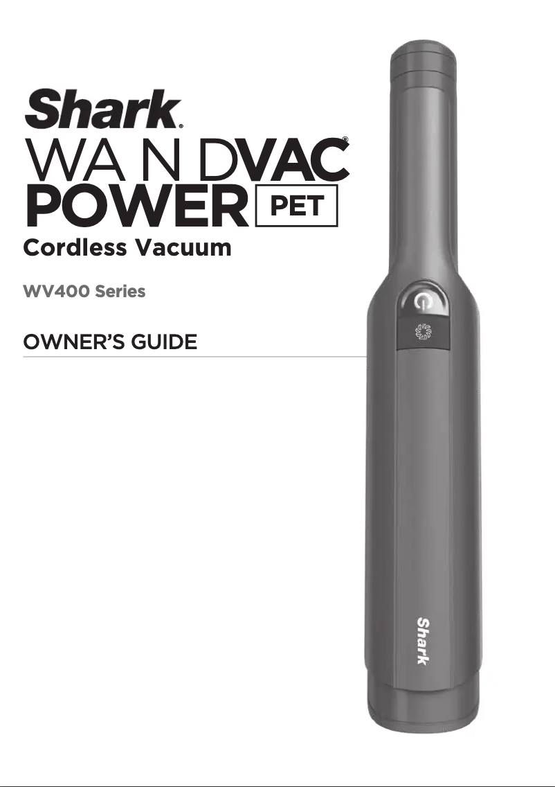 Page 1 de la notice Manuel utilisateur Shark Wandvac Power Pet WV410BL