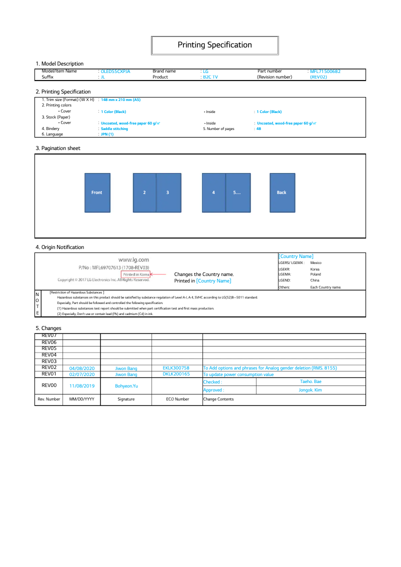 Page 1 de la notice Manuel utilisateur LG OLED77CXP