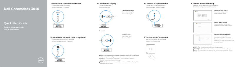 Imagen de la primera página del manual del dispositivo Chromebox 3010