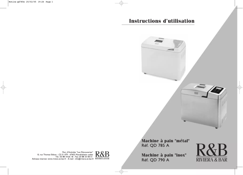 Image de la première page du manuel de l'appareil QD 785 A