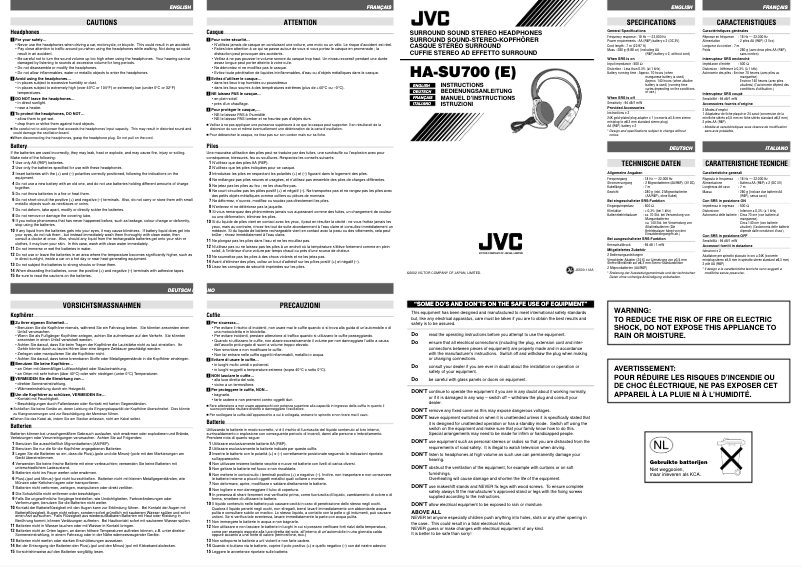 Image de la première page du manuel de l'appareil HA-SU700