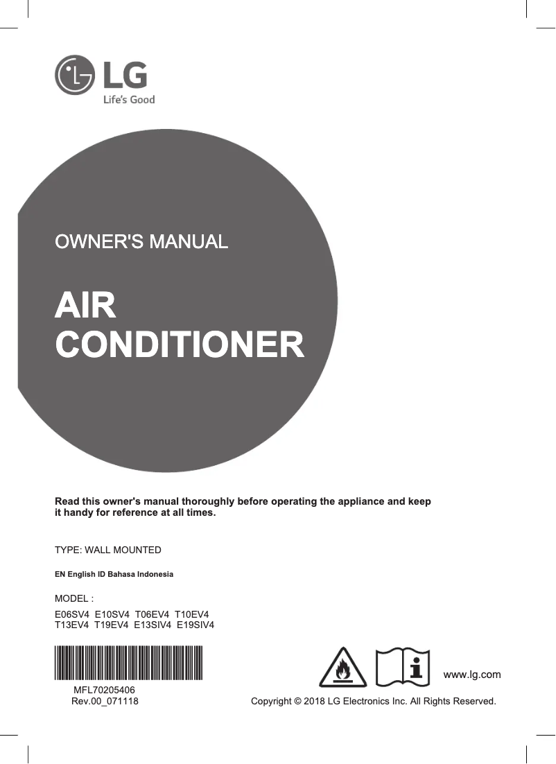 Page 1 de la notice Manuel utilisateur LG E06SV4