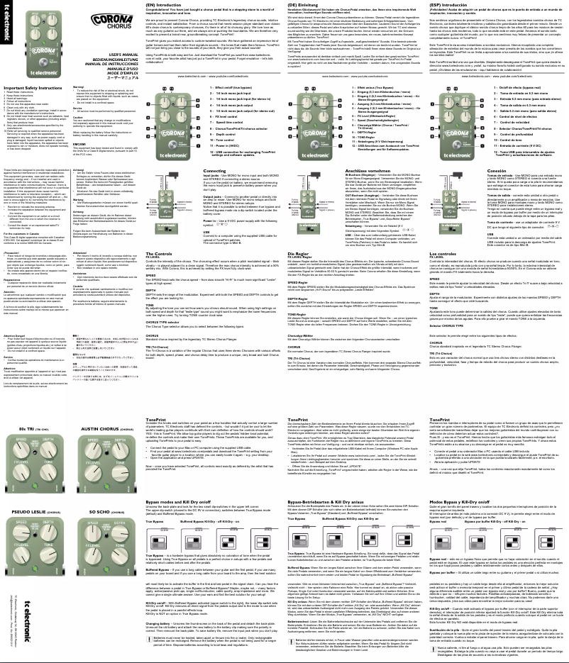 Page n°1 - Manuel utilisateur TC Electronic Corona Chorus