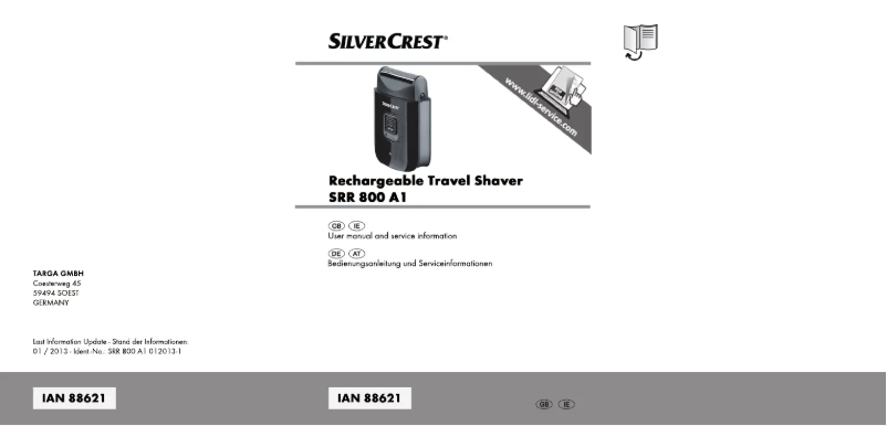 Page n°1 - Manuel utilisateur SilverCrest SRR 800 A1