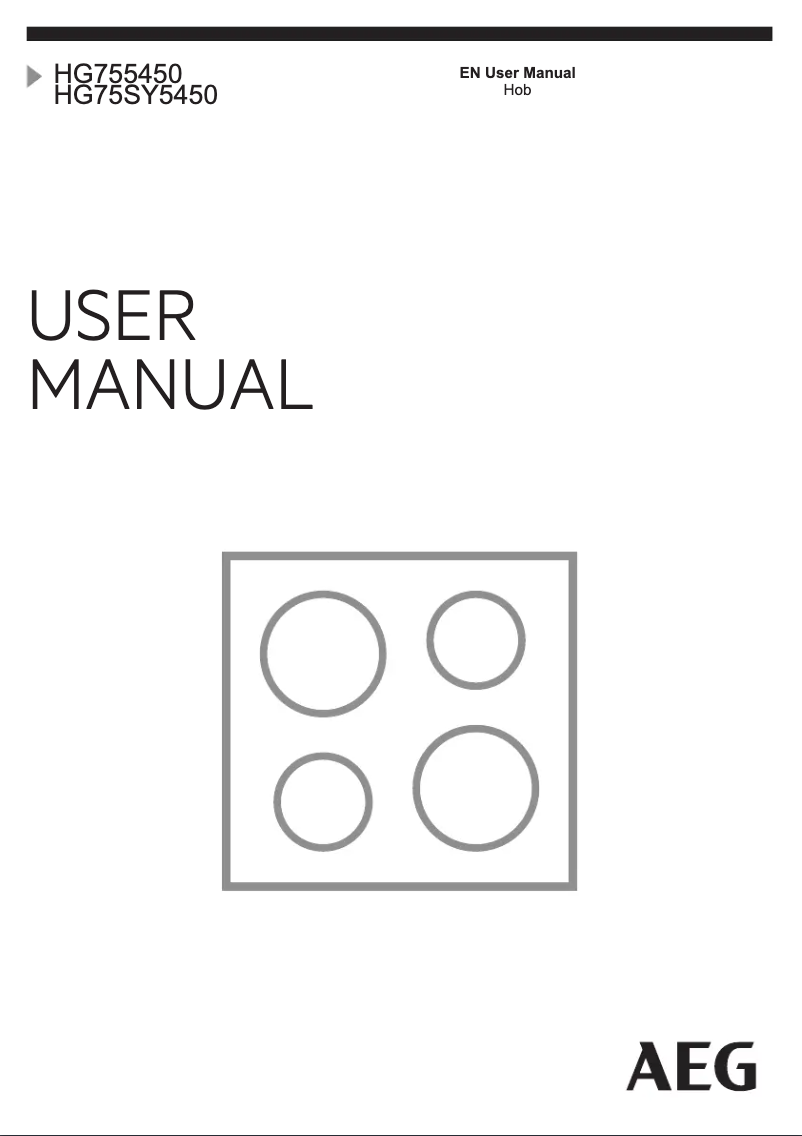 Page 1 de la notice Mode d'emploi AEG HG755450SY
