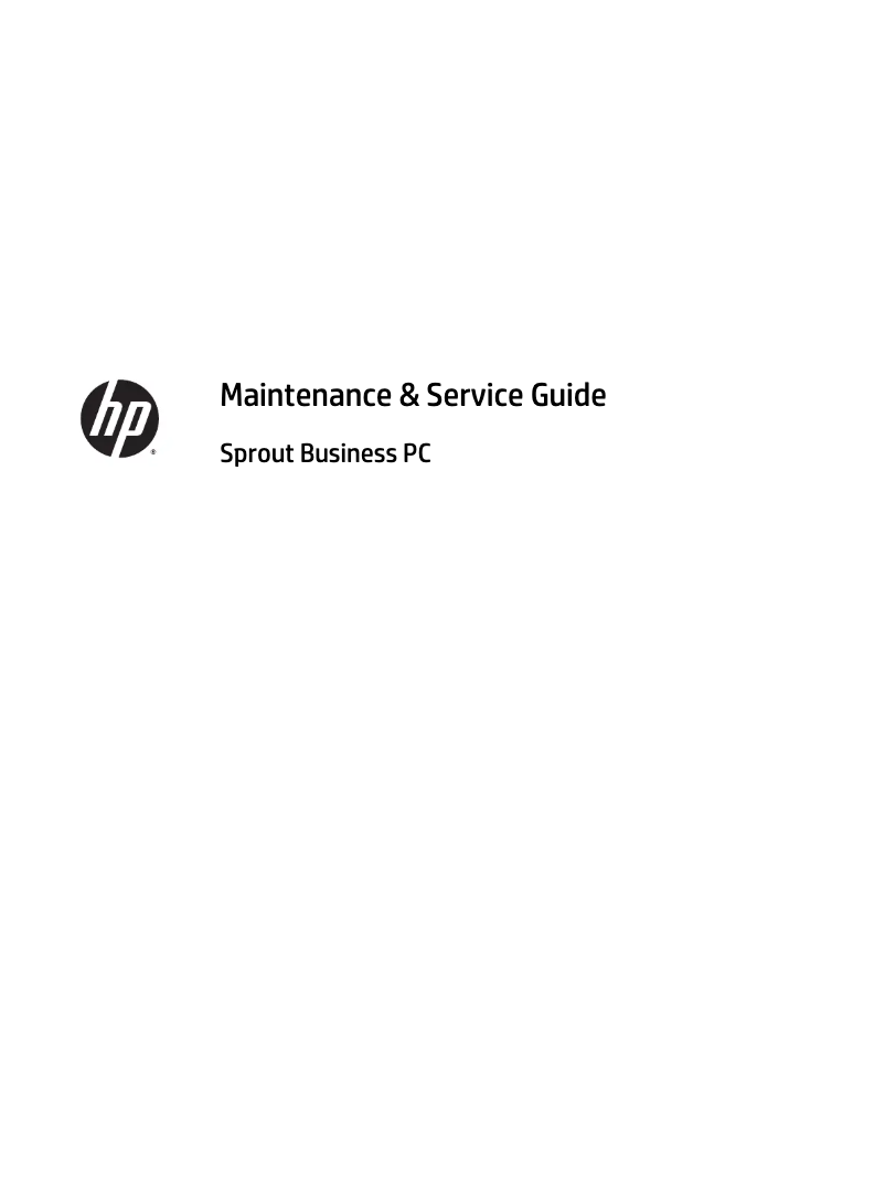 Page 1 de la notice Manuel utilisateur HP Sprout