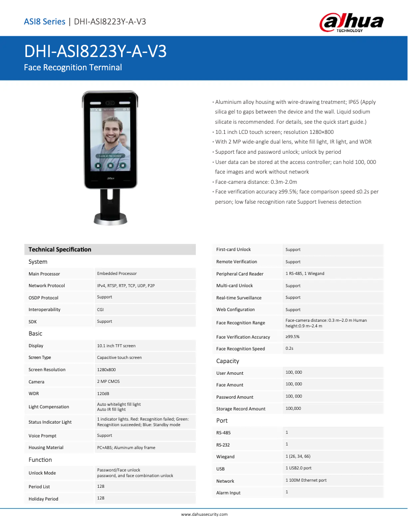 Page n°1 - Fiche technique Dahua Technology ASI8223Y-A-V3